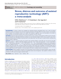 Stress, distress and outcome of assisted reproductive technology