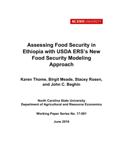 Assessing Food Security in Ethiopia with USDA