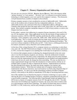 Memory Organization and Addressing