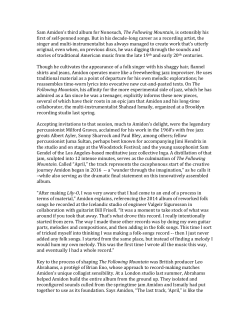 Sam Amidon`s third album for Nonesuch, The Following Mountain, is