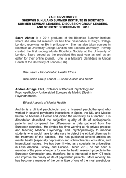 Clinical Ethics - Yale Interdisciplinary Center for Bioethics