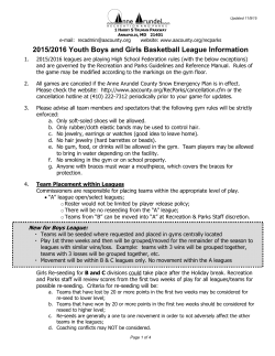2015/2016 Youth Boys and Girls Basketball