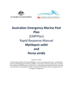 (EMPPlan) Rapid Response Manual Mytilopsis sallei and Perna viridis