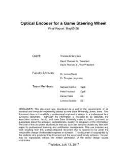 Optical Encoder for a Game Steering Wheel - Senior Design