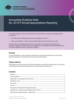 Accounting Guidance Note 2013/1 - Annual Appropriations Reporting
