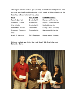 Prince William County Sheriff Glendell Hill presented five $500