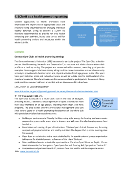 Health promoting setting &ndash; DTB - SCforH