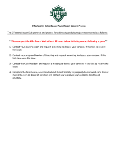 Player/Parent Concern Process/Form