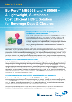 BorPure™ MB5568 and MB5569 - A Lightweight, Sustainable, Cost