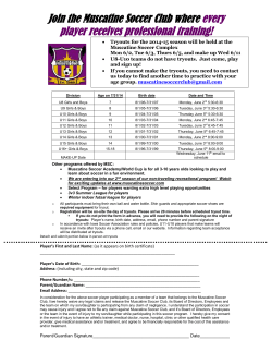 Muscatine Soccer Club * Tryout Registration Form
