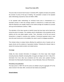 House Price Index (HPI) The price index of second hand houses in