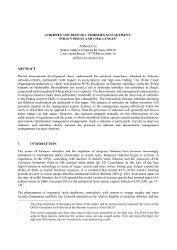 SUBSIDIES AND DEEP-SEA FISHERIES MANAGEMENT