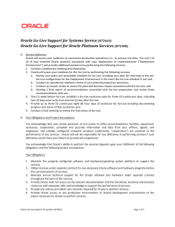 Oracle Go-Live Support for Systems Service