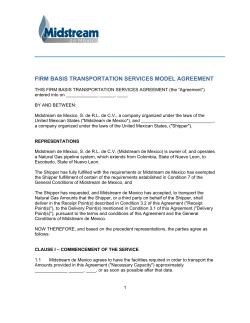 Firm Transportation Service Model Agreement
