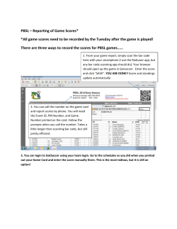 PBSL Score Reporting
