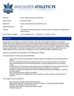 House League Age Group Coordinator