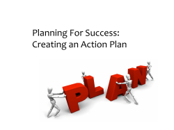 Planning for Sucess Creating An Action Plan