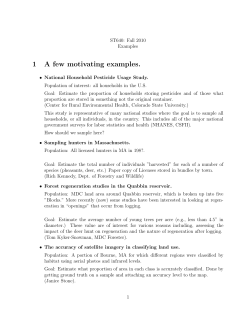 1 A few motivating examples.