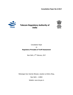 Telecom Regulatory Telecom Regulatory Authority of India