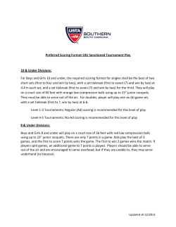 Preferred Scoring Format-10U Sanctioned Tournament Play 10