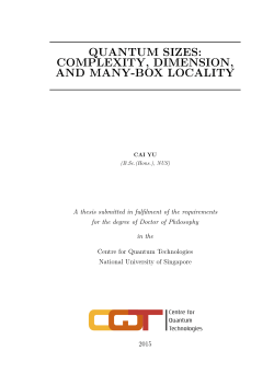 quantum sizes: complexity, dimension, and many