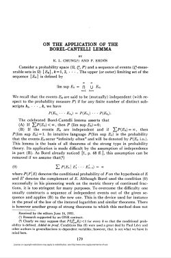 ON THE APPLICATION OF THE BOREL
