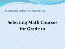 Secondary Math Pathways - staff presentation
