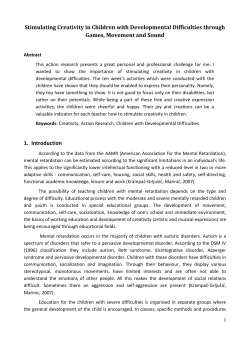 Stimulating Creativity in Children with Developmental Difficulties