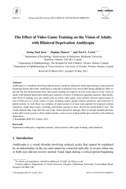 The Effect of Video Game Training on the Vision of Adults with