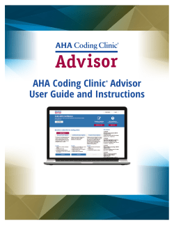 AHA Coding Clinic® Advisor User Guide and Instructions