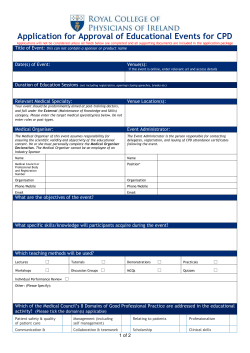 Approval of Education Events for CME Accreditation