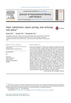 Input substitution, export pricing, and exchange rate policy