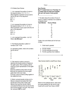 3rd 6 Weeks Exam Review