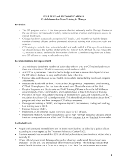ISSUE BRIEF and RECOMMENDATIONS Crisis Intervention Team Training