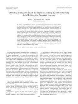 Operating Characteristics of the Implicit Learning System Supporting