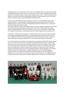 Following last year`s successful launch of the Under 13 competition