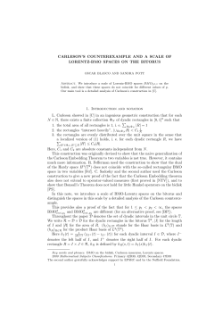 CARLESON`S COUNTEREXAMPLE AND A SCALE OF LORENTZ