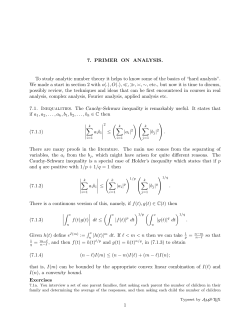 7. PRIMER ON ANALYSIS. To study analytic number theory it helps