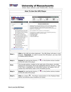 How To Use the UPK Player - University of Massachusetts