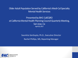CA MH Planning Council Presentation on Older