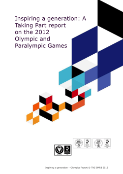 A Taking Part report on the 2012 Olympic and Paralympic Games