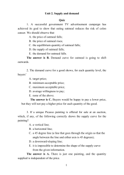 1 Unit 2. Supply and demand Quiz 1. A successful government TV