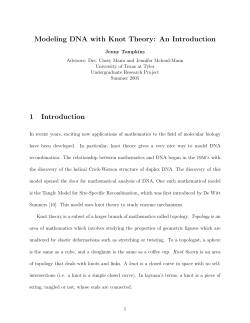 Modeling DNA with Knot Theory: An Introduction 1 - Rose