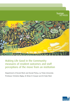 Measures of resident outcomes and staff perceptions of the move