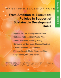 From Ambition to Execution: Policies in Support of Sustainable