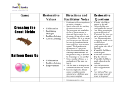 Game Restorative Values Directions and Facilitator Notes