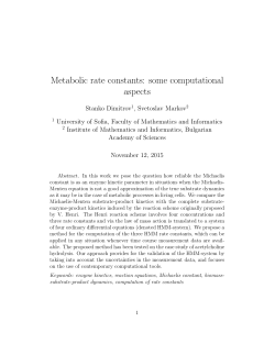 Metabolic rate constants: some computational aspects