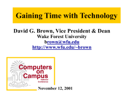 Gaining Time with Technology