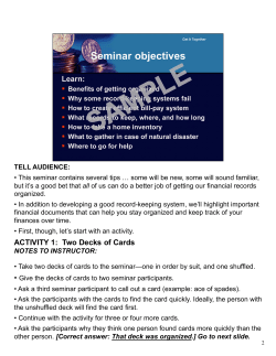 ACTIVITY 1: Two Decks of Cards