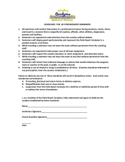 Guidelines for Synchronized Swimmers